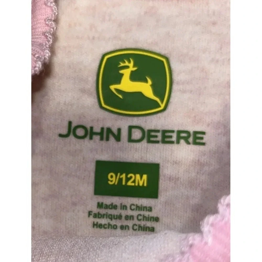New Pink Girl's 9/12 month John‎ Deere bodysuit one piece Girl Horse
